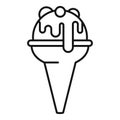 Cone beach ice cream icon, outline style Royalty Free Stock Photo