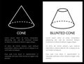 Cone and Blunted Cone Geometric Shapes Figures Royalty Free Stock Photo
