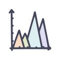 cone chart color vector doodle simple icon