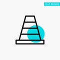 Cone, Construction, Tool turquoise highlight circle point Vector icon Royalty Free Stock Photo