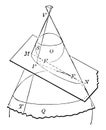 Cone depicting Conic Sections vintage illustration