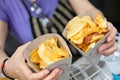 Cone fries served in food truck