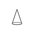 Cone geometrical figure outline icon