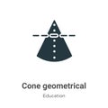 Cone geometrical vector icon on white background. Flat vector cone geometrical icon symbol sign from modern education collection Royalty Free Stock Photo