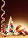 Cone Hats and Paper Streamer for Party Royalty Free Stock Photo