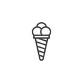 Cone ice cream line icon