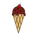 Cone icecream clipart vector