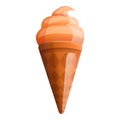 Cone icecream icon, cartoon style