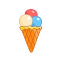 Cone icecream vector illustartion Royalty Free Stock Photo