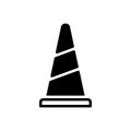 Black solid icon for Cone, safety and road Royalty Free Stock Photo