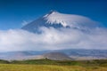 The cone of the Klyuchevskaya Sopka, the stratovolcano Royalty Free Stock Photo