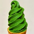 A cone of matcha ice cream Royalty Free Stock Photo
