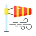 A cone mounted on a mast showcasing windsock icon, Getting weather forecasting tool, editable icon of windbag Royalty Free Stock Photo