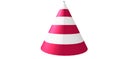 Cone with parallel white and red stripes. Used as an illustration of road signs. 3d rendering Royalty Free Stock Photo