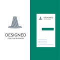 Cone, Protection, Road, Roadblock, Stop, Warning Grey Logo Design and Business Card Template