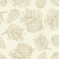 Cone seamless pattern. Vector illustration Royalty Free Stock Photo