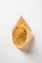 Cone shape Papad or Papadum, Indian food