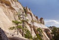 The cone shapes that create the canyon walls of Tent Rocks