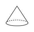 Cone of White Color Linear Sketch, Geometric Shape