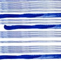 Conecte and thick blue stripes of watercolor paint on white background Royalty Free Stock Photo