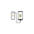 conected powerbank to gadget vector icon illustration