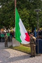 Conegliano, Italy - October 13, 2017: Commemoration ceremony at the monument to the fallen soldiers. Veterans and