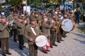 Conegliano, Italy - October 13, 2017: Commemoration ceremony at the monument to the fallen soldiers. Veterans and