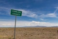 A Conejos County sign along US highway 285, in the State of Colorado Royalty Free Stock Photo