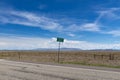 A Conejos County sign along US highway 285, in the State of Colorado Royalty Free Stock Photo