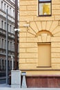 Coner of yellow house in center of Moscow