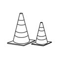 cones caution sign icon Royalty Free Stock Photo