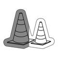 cones caution sign icon