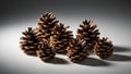 Cones vary in size, displaying a rich brown color and a sligh Royalty Free Stock Photo
