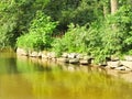 Conestoga River stone boulder border on Poole Forge PA