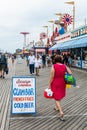 Coney Island landmark food concession on boardwalk in Brooklyn