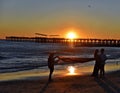 Coney island new york offshore pier sunset