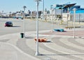 Coney island new york renovated colorful parking Royalty Free Stock Photo