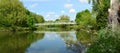 Coneygeare Bridge crossing the River Great Ouse at St Neots Cambridgeshire England .