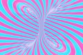 Confection festive pink and blue spiral tunnel. Striped twisted lollipop optical illusion. Abstract background. 3D render.