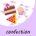 Confection vector set. Cakes and cookies illustration Royalty Free Stock Photo