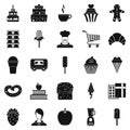 Confectioner icons set, simple style