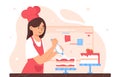 Confectioner at workplace vector concept