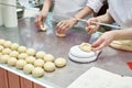 Confectioners bakers cook dough for buns