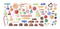 Confectionery, candy, chocolate, lollipop, caramel, collection, ball, bear, bonbon, bright, cartoon, chewing, christmas