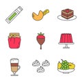 Confectionery color icons set Royalty Free Stock Photo