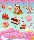 Confectionery and desserts Royalty Free Stock Photo