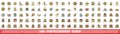 100 confectionery icons set, color line style Royalty Free Stock Photo