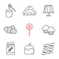 Confectionery linear icons set Royalty Free Stock Photo