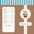 Confectionery menu template with watercolor
