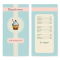 Confectionery menu template with watercolor